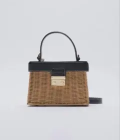 ZARA ザラ　美品　2way ショルダーバッグ　ハンドバッグ　ラタン