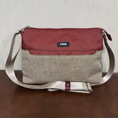 FILA ショルダーバッグ　レッド　ベージ　カラーブロックデザインのサムネイル