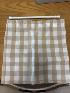 カフェカーテン チェック柄と突っ張り棒セットのサムネイル