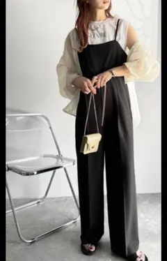 classical elfセンタープレス入り ストレッチキャミサロペット
