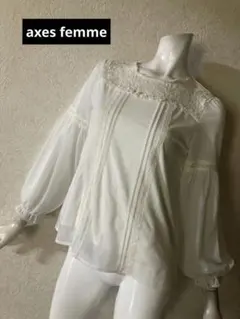 axes femme シフォンブラウス ホワイト　ロリータ