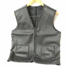 [68]新品未使用 ブラック合成素材ベスト 冷え対策 3XL