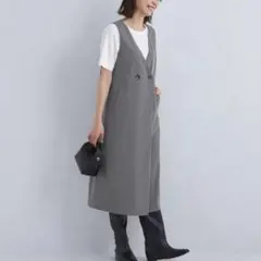 green label relaxing ウールライク ジャンスカ