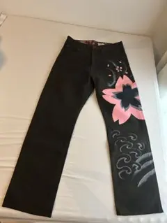 MATILDY マチルディ 手描き 和柄 桜 波 パンツ M 綿100％