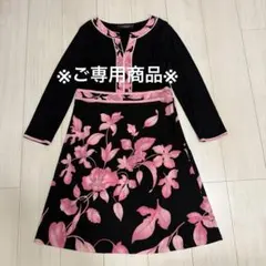 定価17万　❤レオナール ワンピース❤ピンク 40 カンカン レオナール♡リリー柄カンカンワンピース40 - メルカリ