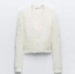 【ZARA】フェイクファーカーディガン