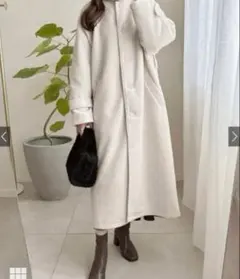 GRL 襟2Wayリングフェイクウールロングコート