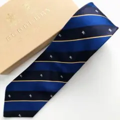 バーバリーロンドン ネクタイ ストライプ柄 ダークブルー