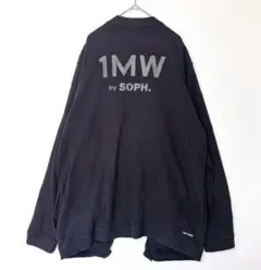 ジーユー カーディガン【XL】1MW ワッフル生地 バックロゴ 大きいサイズ 黒のサムネイル