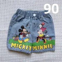 ディズニー ミッキー&ミニー デニムパンツ　90