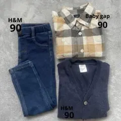 H&M GAP 3点セット チェックシャツ カーディガン