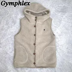 美品✨Gymphlex ボアベスト ジャケット ロゴ刺繍 くるみボタン L