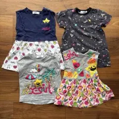 エックスガール　ワンピース3着➕Tシャツ1着　4着セット　90のサムネイル