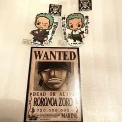 ワンピース ゾロ　ステッカー２枚　麦わらストア限定配布　特典　手配書　セット