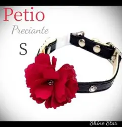 Petio ペティオ 猫用 首輪 S フラワー クロコ レザー 新品　セーフティのサムネイル