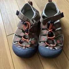 keen new port H2 キッズ サンダル ブラウン オレンジ　20cm