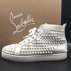 クリスチャンルブタン ハイカットスニーカー スタッズ レザー 白 42