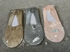 ボートソックス　フットカバー　新品 ピンク　シルバー　ゴールド　3点セット