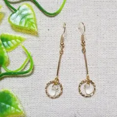 ゆらゆらピアス。:°ஐ♡*クリア　No.424