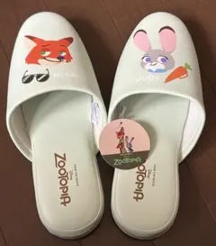 しまむら　ズートピア　スリッパ　ジュディ　ニック　緑　人気
