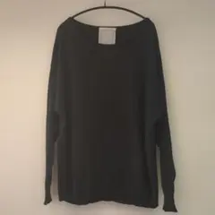 【美品】ビアズリー　BEARDSLEY 長袖ニット ブラック 綿麻　　リネン