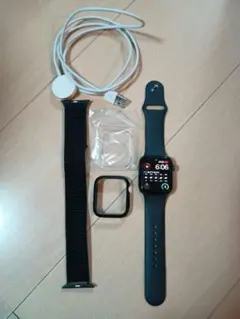 Apple Watch 44mm ブラック 本体 ケース、バンド、充電ケーブル付