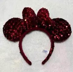 ディズニー ミニー カチューシャ 赤 スパンコール