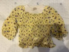 プティマイン　七分袖　80　Tシャツ　長袖　春　小花　トレーナー　フリル