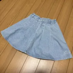 【新品】デニムプリーツスカート 140cm ライトブルー