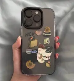 （新品）カラフルステッカー透明iPhone15ケース