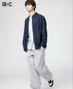 UNIQLO:C スウェットワイドパンツ グレー S
