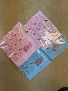 ハローキティ ハンカチピンク 青４枚セット