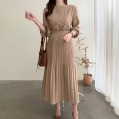 シフォンワンピース 長袖