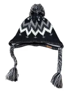 【裏地フリースで暖かい】IGNIO イグニオ ノルディック柄 耳あて付きニット帽