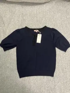 新品未使用　TOCCA ネイビー 半袖ニット XSサイズ