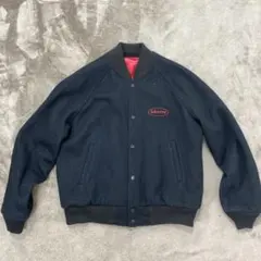 スタジャン 黒 赤　古着