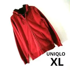 XL　LL　赤　フルジップ　ジャケット　ボア　裏起毛　レッド　パーカー