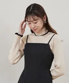 【美品】【MAJESTIC LEGON】プチフリルタートルニット アイボリー