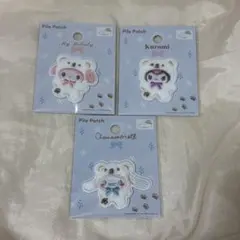 【値下げ‼️】ふわふわスノー　マイメロ・クロミ・シナモン　ワッペン3個セット
