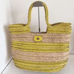 Anya Hindmarch カゴバッグ トートバッグ　イエロー　大容量のサムネイル