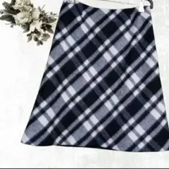 4585♡早い者勝ち レディース フレアスカート 黑 チェック M