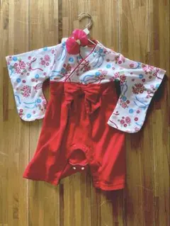 セット♡袴ロンパース＆ヘアアクセ　女の子　70