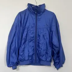 80s adidas ヴィンテージ トレフォイル 青 ナイロンジャンパー L