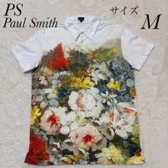 ポールスミス　Paul smith 花柄半袖ポロシャツ　サイズM 総柄のサムネイル