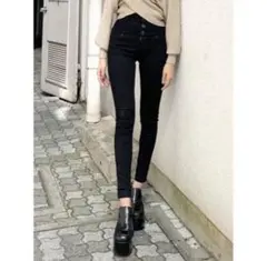 新品タグ付☆NUDE DENIM ELDER ブラック スキニーデニム