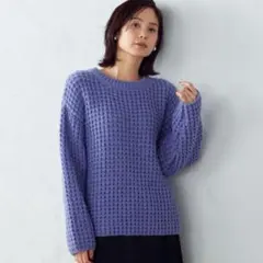 【COMME CA ISM】 パープル ニット