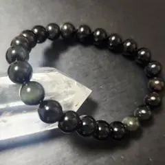 天然石オブシディアン8mm-16cmブレスレット 16cm