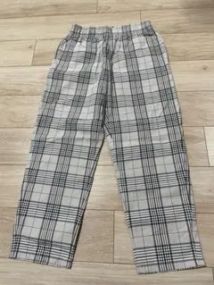 GU チェック柄 ワイドパンツ