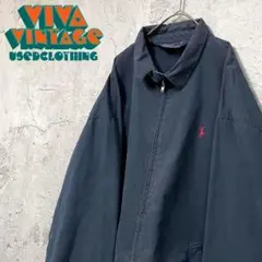 レア【古着】ポロバイラルフローレン スウィングトップ ネイビー メンズ2XL