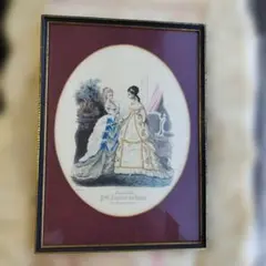 フランスアンティーク ファッションプレート 額入り